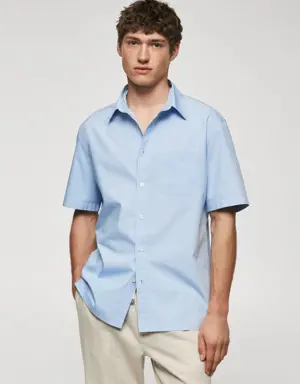 Mango Regular-fit cotton short sleeve shirt