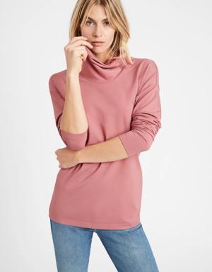 Petite Cowl-Neck Sweatshirt pink