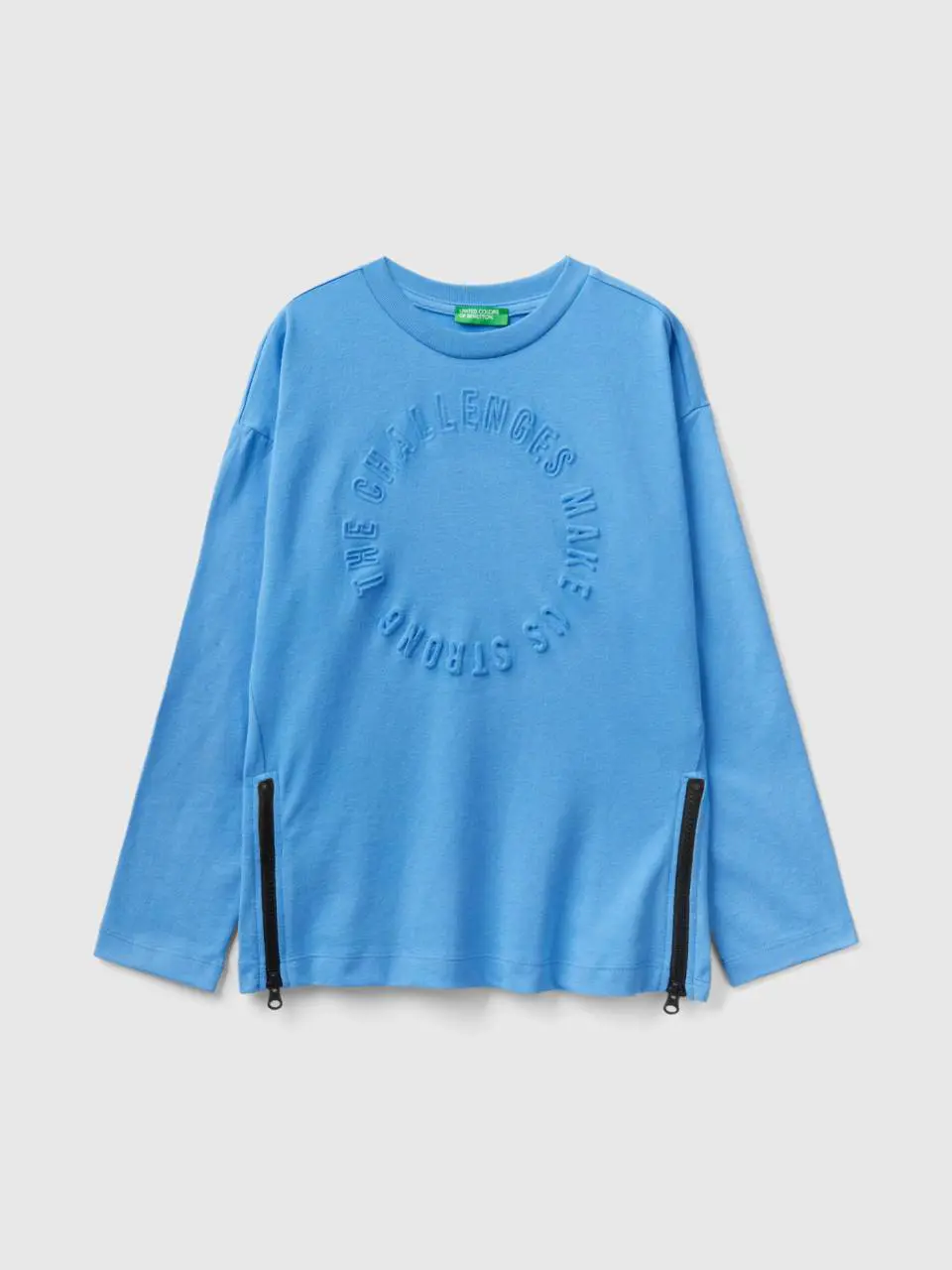 Benetton oversized fit sweatshirt with embossed print. 1