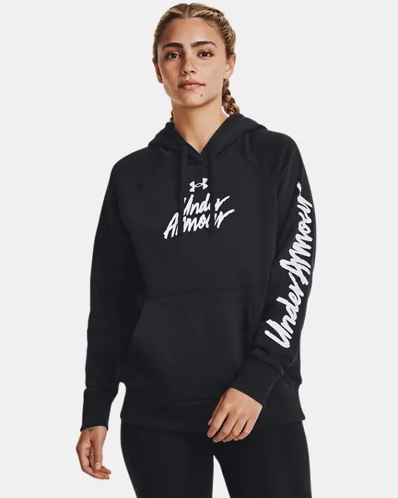 Under Armour Women's UA Rival Fleece Graphic Hoodie. 1