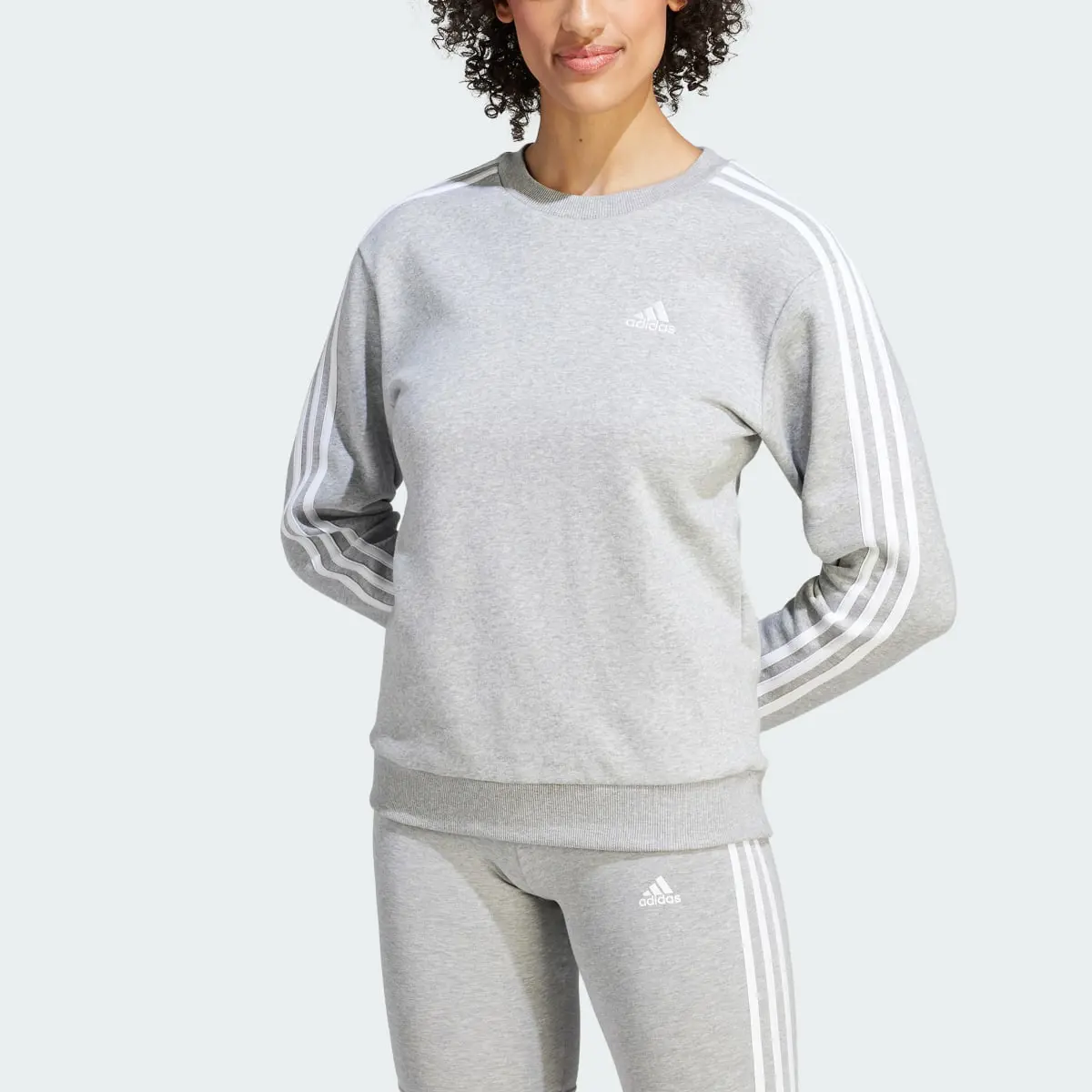 Adidas Essentials 3-Stripes Fleece Sweatshirt. 1