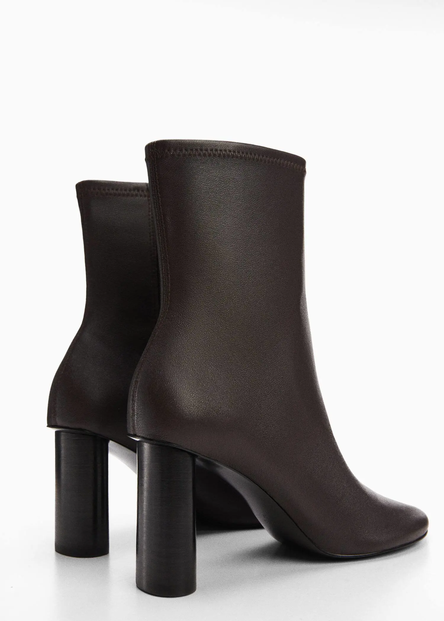 Mango Rounded toe leather ankle boots. 3