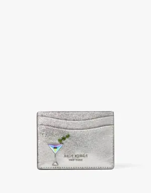 Shaken Not Stirred Embellished Metallic Cardholder