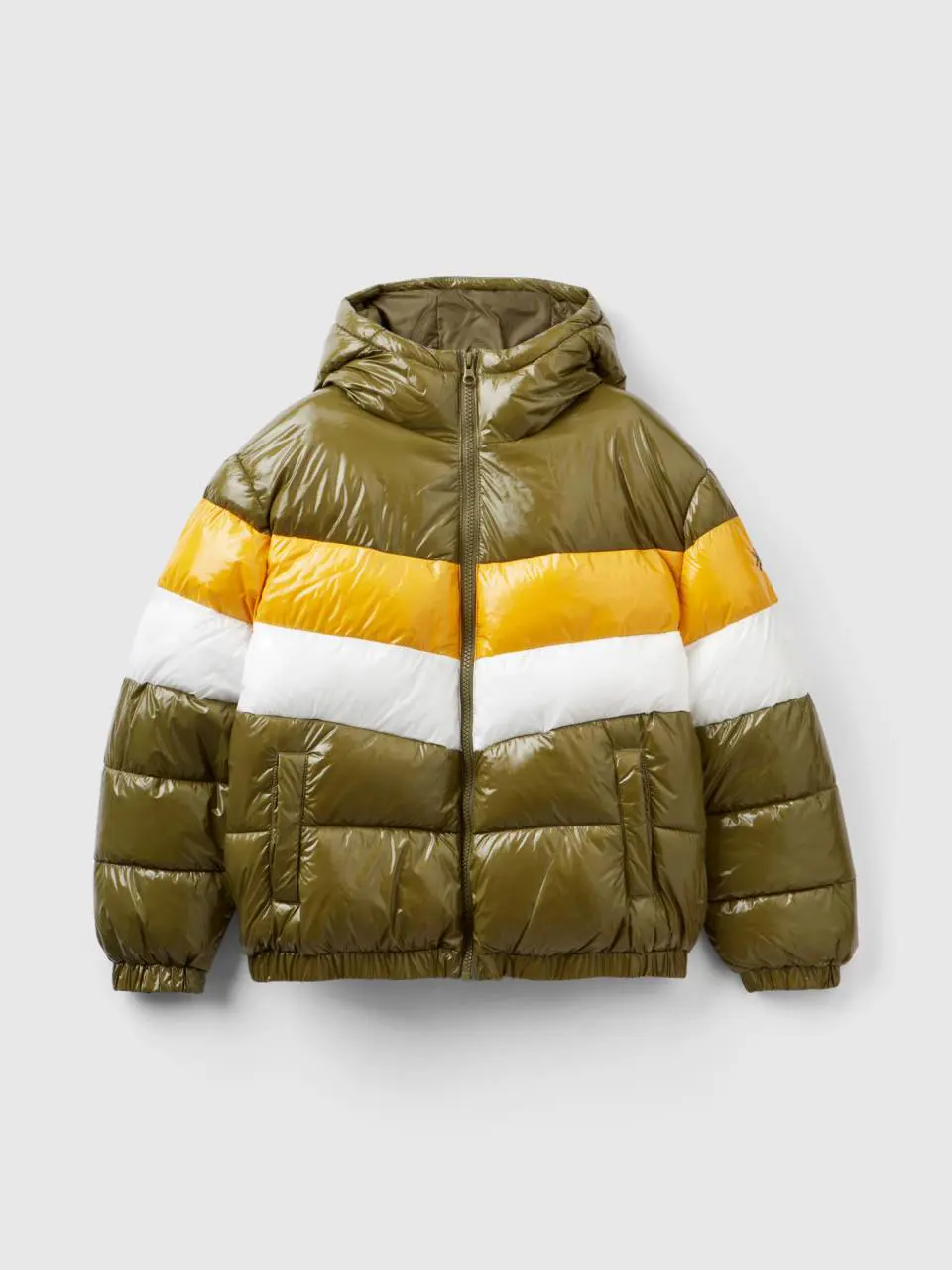 Benetton oversized fit color block padded jacket. 1