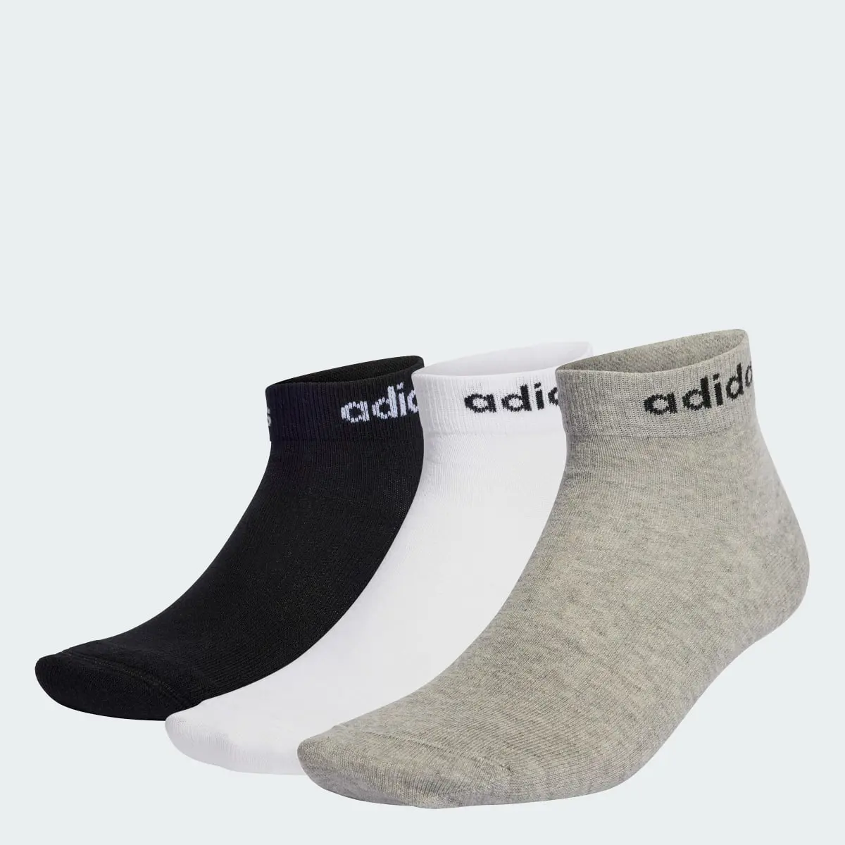 Adidas Think Linear Ankle Socks 3 Pairs. 1