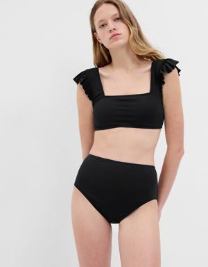 Gap Recycled Ruffle Bikini Top black