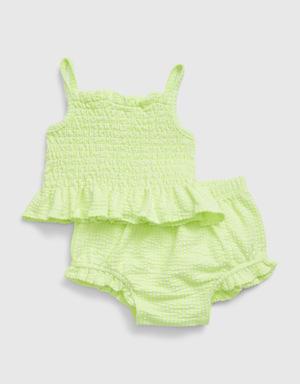 Gap Baby Smocked 2-Piece Outfit Set yellow