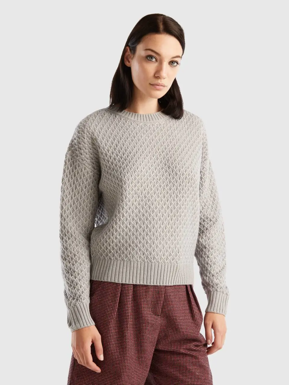 Benetton boxy fit knit sweater. 1