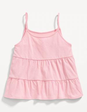 Tiered Swing Cami Top for Girls pink