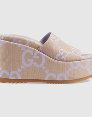 Women's jumbo GG platform slide sandal