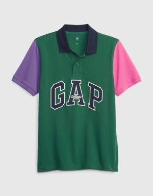 Kids Gap Logo Pique Polo Shirt green