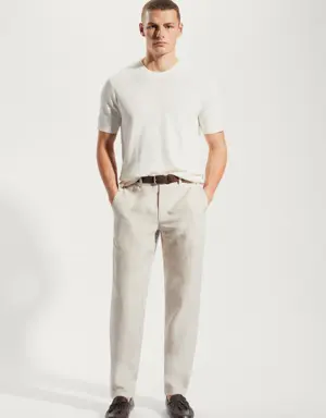 Mango Slim-fit 100% linen trousers