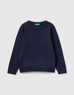 sweater in pure cotton with logo