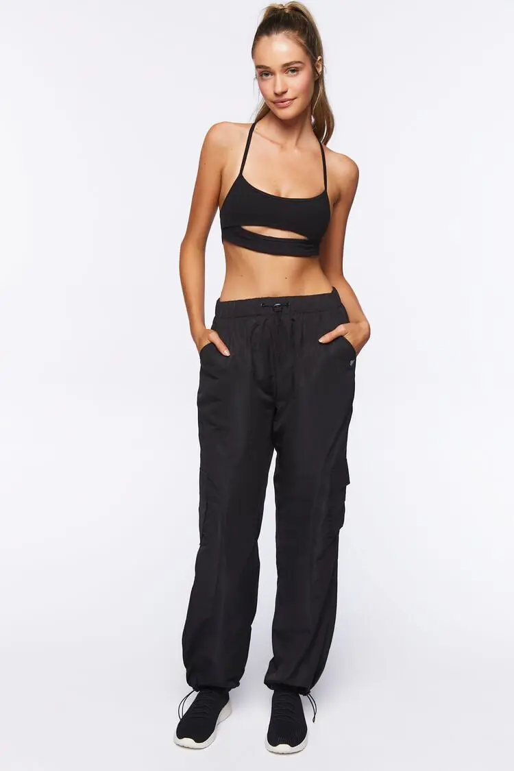Forever 21 Forever 21 Active Toggle Drawstring Joggers Black. 1