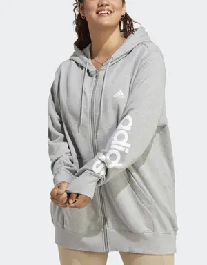 Essentials Linear Full-Zip French Terry Hoodie (Plus Size)