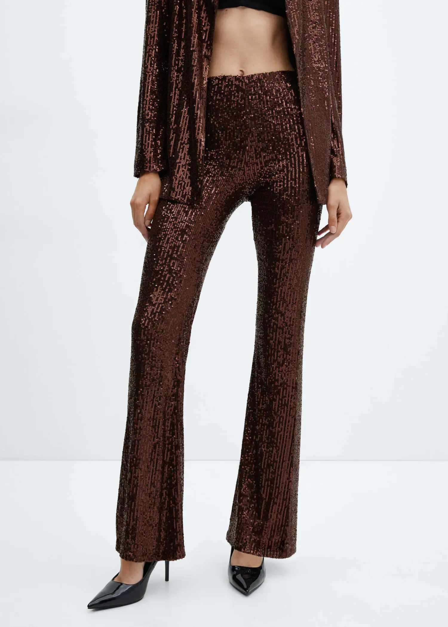 Mango Sequin flared trousers. 2