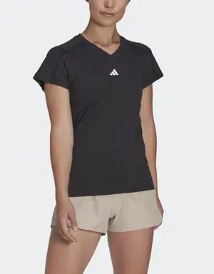 Adidas T-shirt encolure en V au logo minimaliste AEROREADY Train Essentials