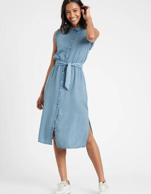 Petite TENCEL&#153 Shirtdress blue