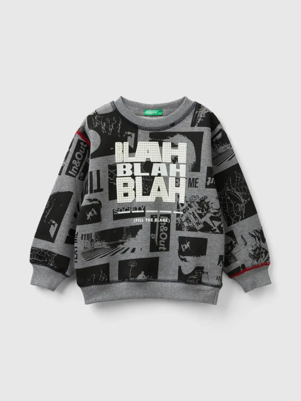 Benetton pullover sweatshirt with city print. 1