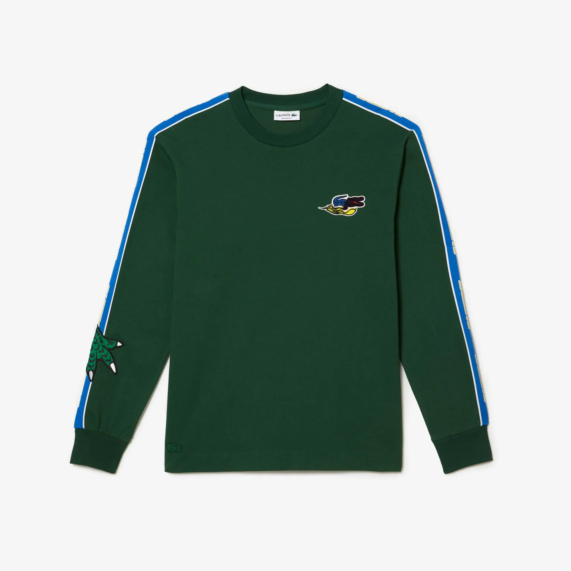 Lacoste T-shirt com riscas e marca Holiday para homem. 1