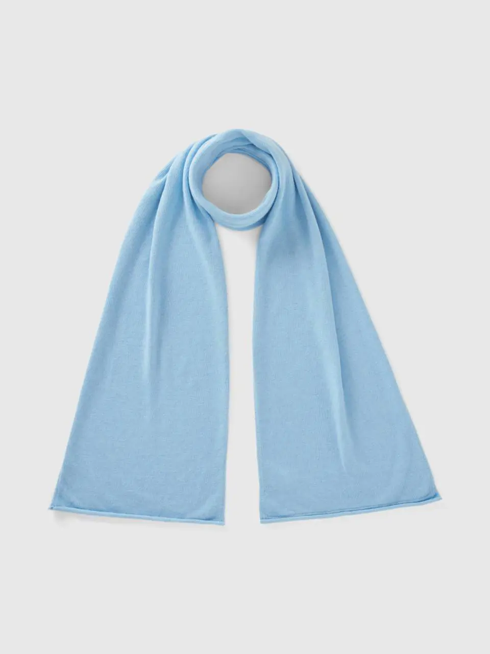 Benetton sky blue cashmere blend scarf. 1