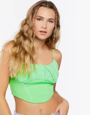 Forever 21 Seamed Cropped Cami Green