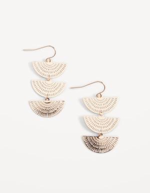 Gold-Plated Triple Cutout Half-Moon Dangling Earrings for Women gold