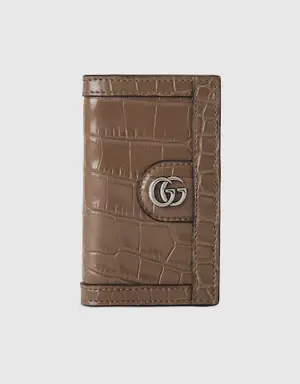 Crocodile card case with Double G