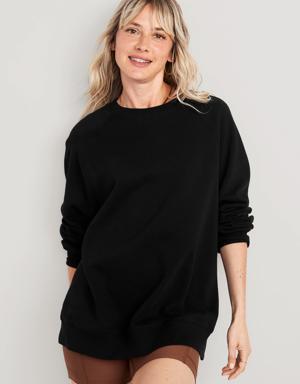 Oversized Vintage Tunic Sweatshirt for Women black
