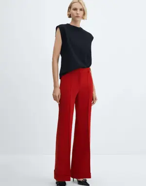 Mid-rise flare trousers