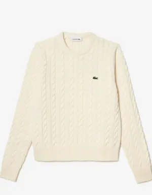 Lacoste Women's Wool Blend Cable Knit Sweater