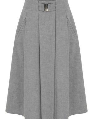 Pleated Skirt With Belt