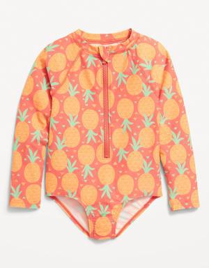 Printed One-Piece Rashguard Swimsuit for Toddler & Baby yellow