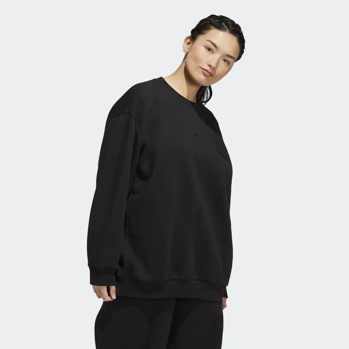 Adidas All-Season Fleece Oversized Crew Sweatshirt. 2