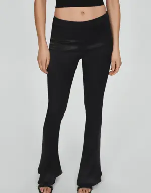 Flared satin trousers