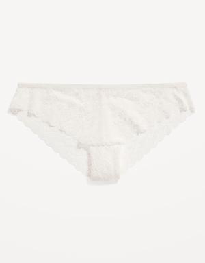Low-Rise Lace Cheeky Bikini Underwear for Women white