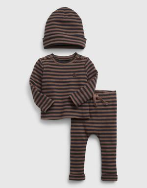 Gap Baby Rib 3-Piece Outfit Set brown