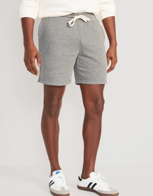 Garment-Washed Fleece Sweat Shorts -- 7-inch inseam gray