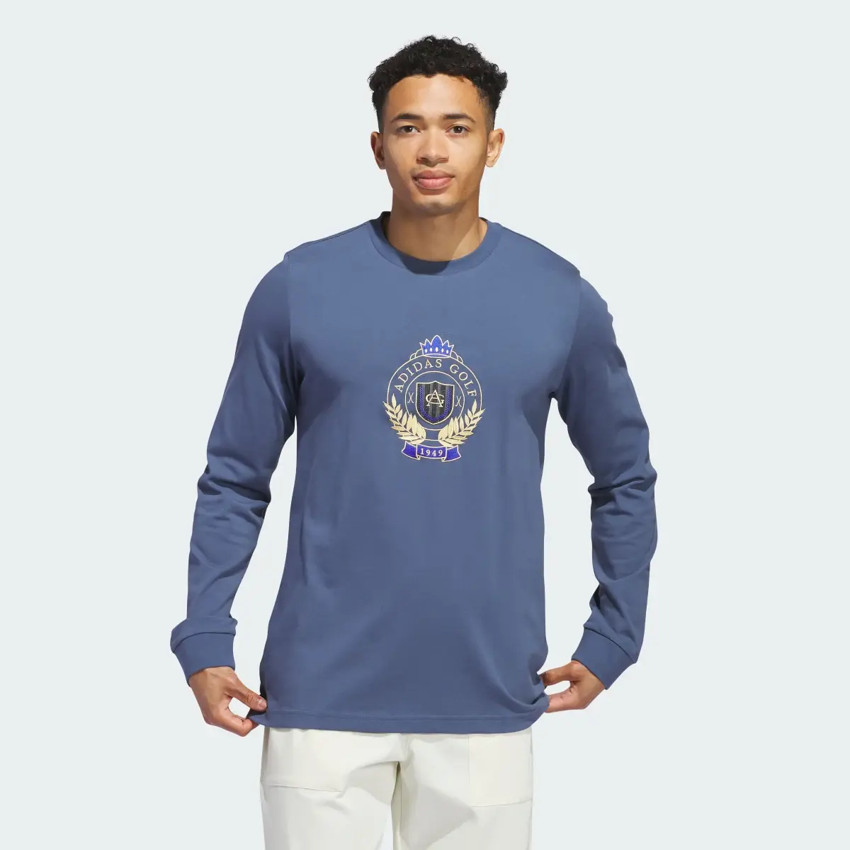 Adidas Go-To Crest Graphic Long Sleeve T-Shirt. 2