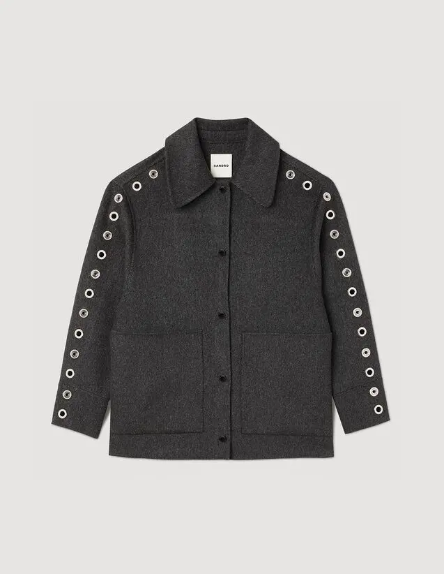 Sandro Oversized coat with eyelets Login to add to Wish list. 2