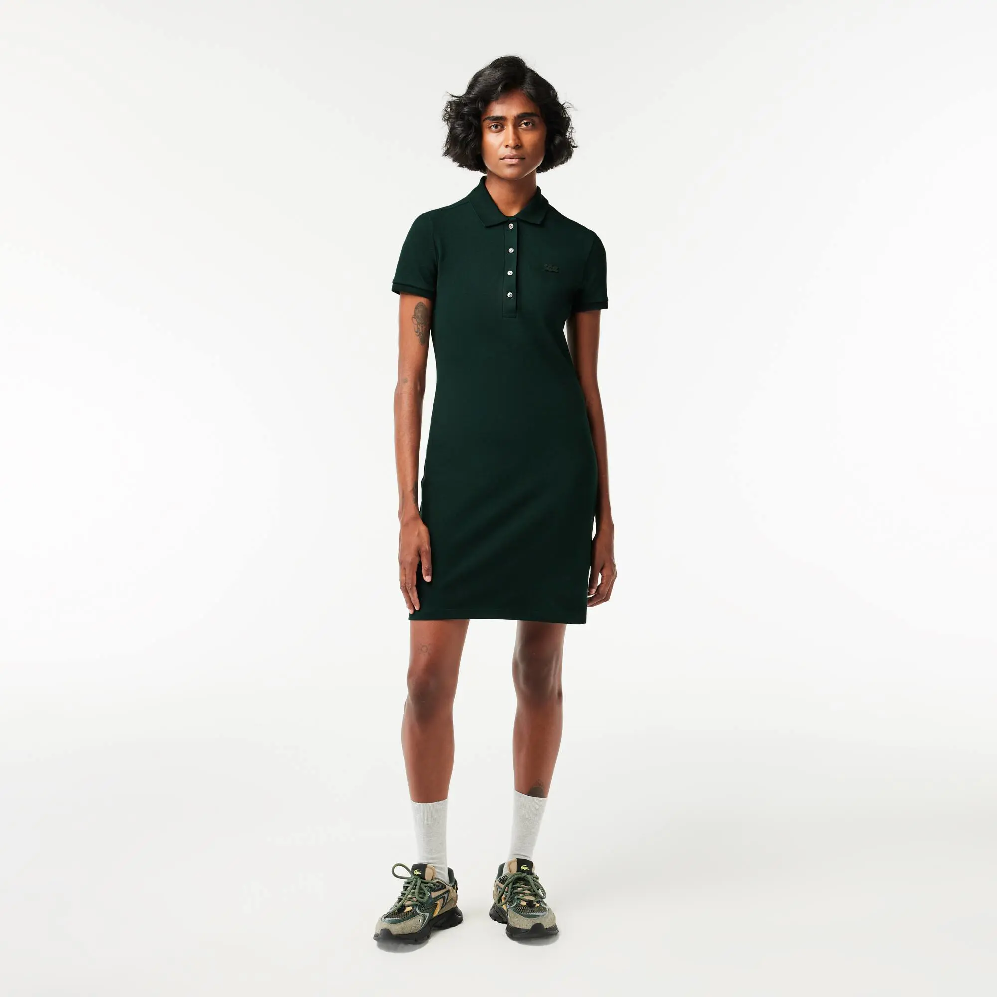 Lacoste Women's Stretch Cotton Piqué Polo Dress. 1