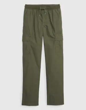 Kids Poplin Cargo Pants green