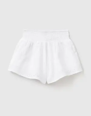 butterfly shorts with broderie anglaise embroidery