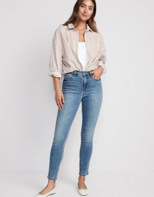 High-Waisted Pop Icon Skinny Jeans for Women blue