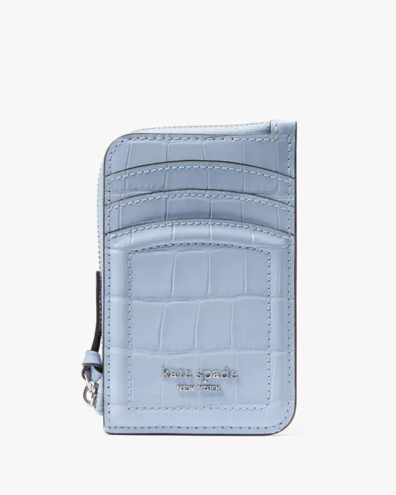 Kate Spade Knott Croc-embossed Zip Cardholder. 1