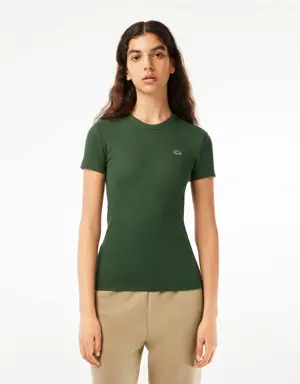T-shirt femme Lacoste slim fit en coton biologique