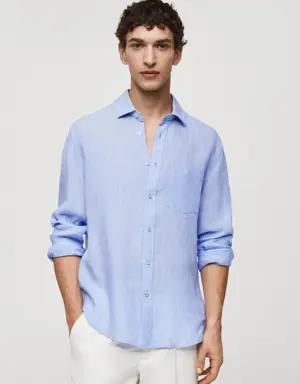 100% linen regular-fit shirt