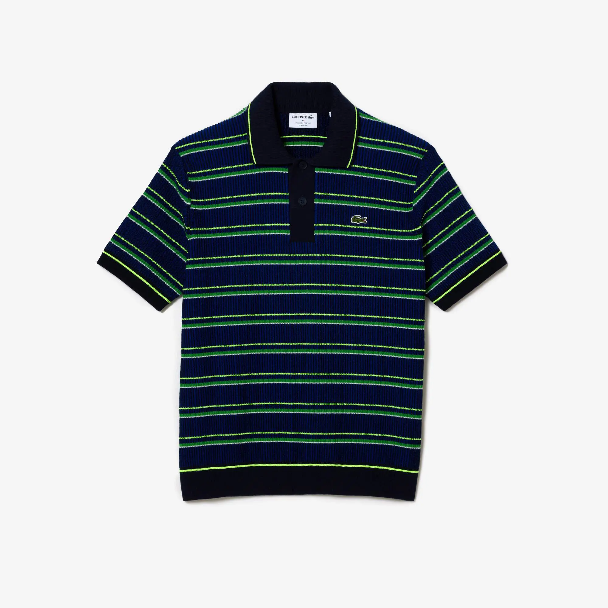 Lacoste Men’s Lacoste Organic Cotton French Made Striped Polo Shirt. 2 Lacoste Men’s Lacoste Organic Cotton French Made Striped Polo Shirt. 2