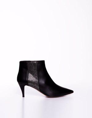 Heeled Black Boots with Sparkly Sides