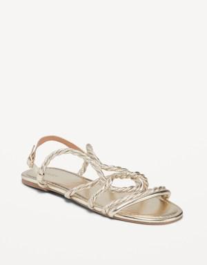 Old Navy Faux-Leather Goddess Twist Strappy Sandals for Women gold